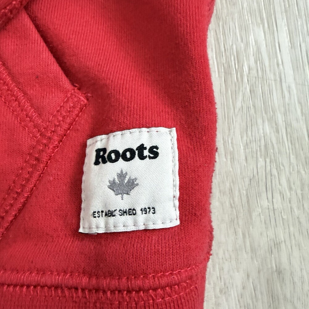 Roots Canada Hoodie Sweatshirt Unisex XXS Pullover Red EUC - Picture 4 of 11